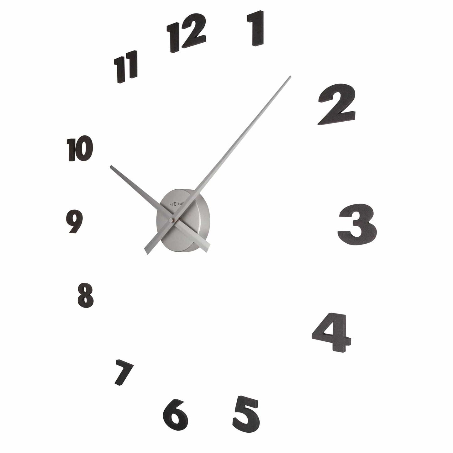 Nextime Wandklok - 48 x 3 cm - Aluminum - 'Small Hands'