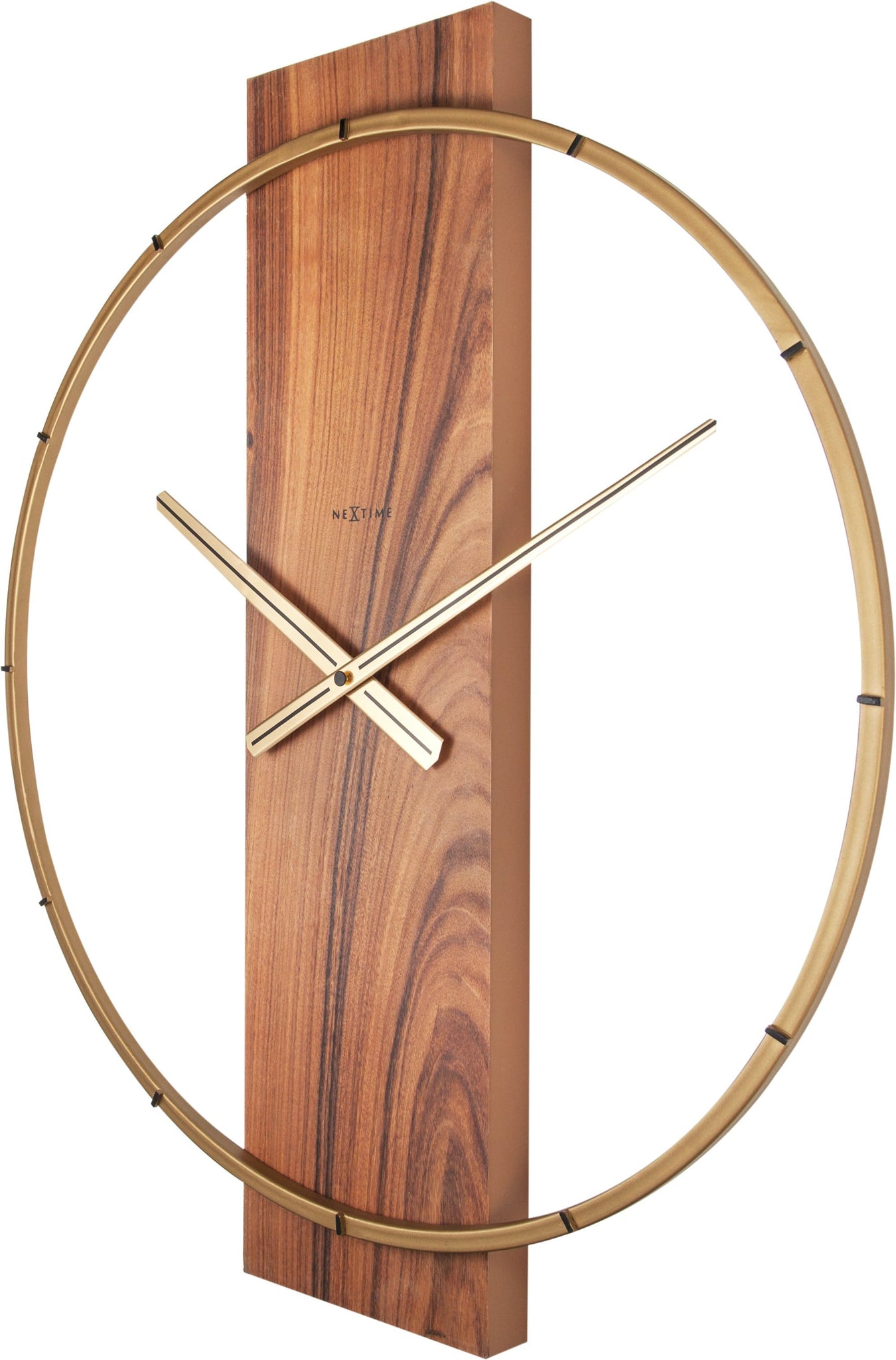 NeXtime Wandklok - 50,8 x 58,2 x 4,3 cm - Hout/Staal