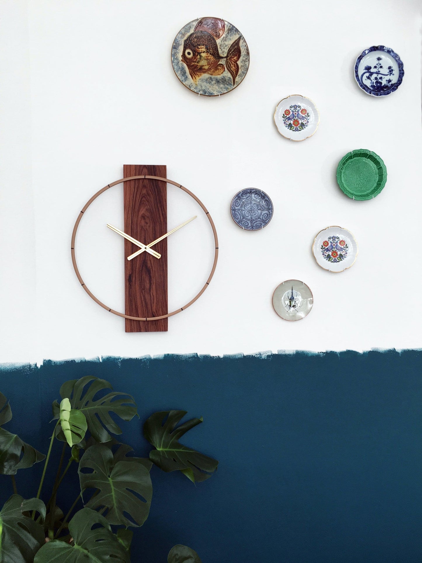 NeXtime Wandklok - 50,8 x 58,2 x 4,3 cm - Hout/Staal