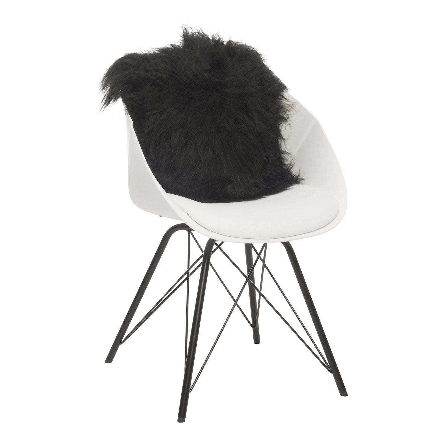 Dyreskinn Sierkussen IJslandse schapenvacht - Naturel Zwart - 40 x 40 cm