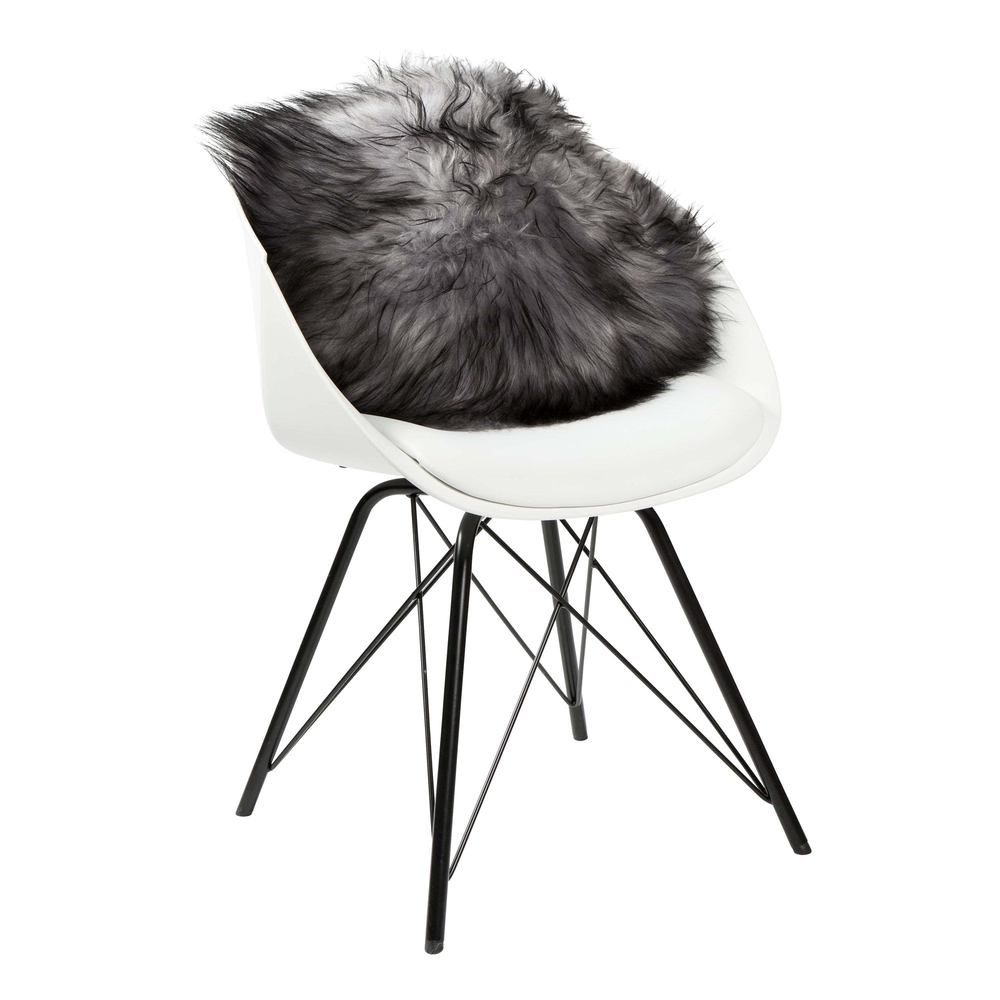 Dyreskinn Sierkussen schapenvacht IJslands - Melange grijs - 40 x 40 cm