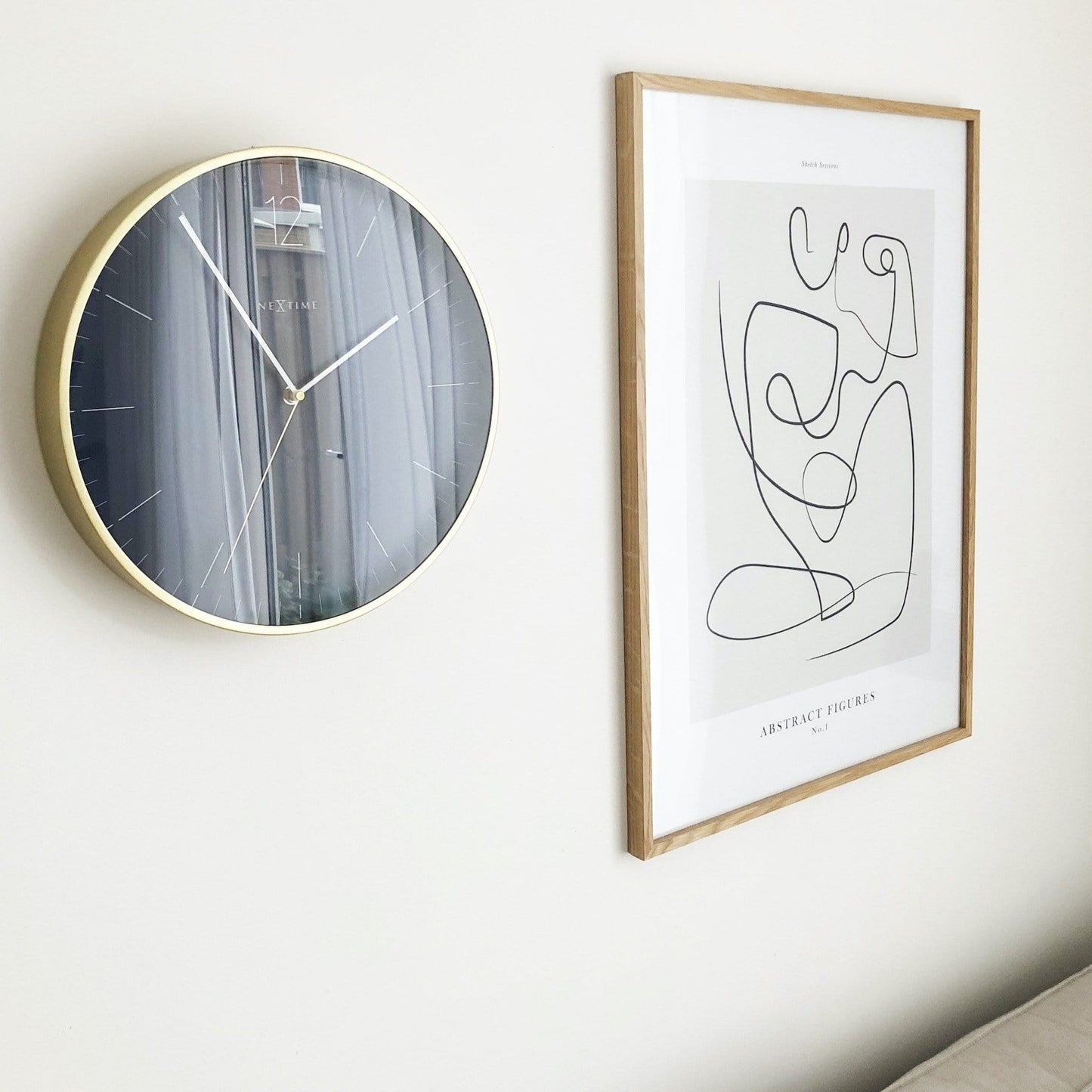 Nextime Wandklok - 34 cm - Vintage 'Essential Gold'