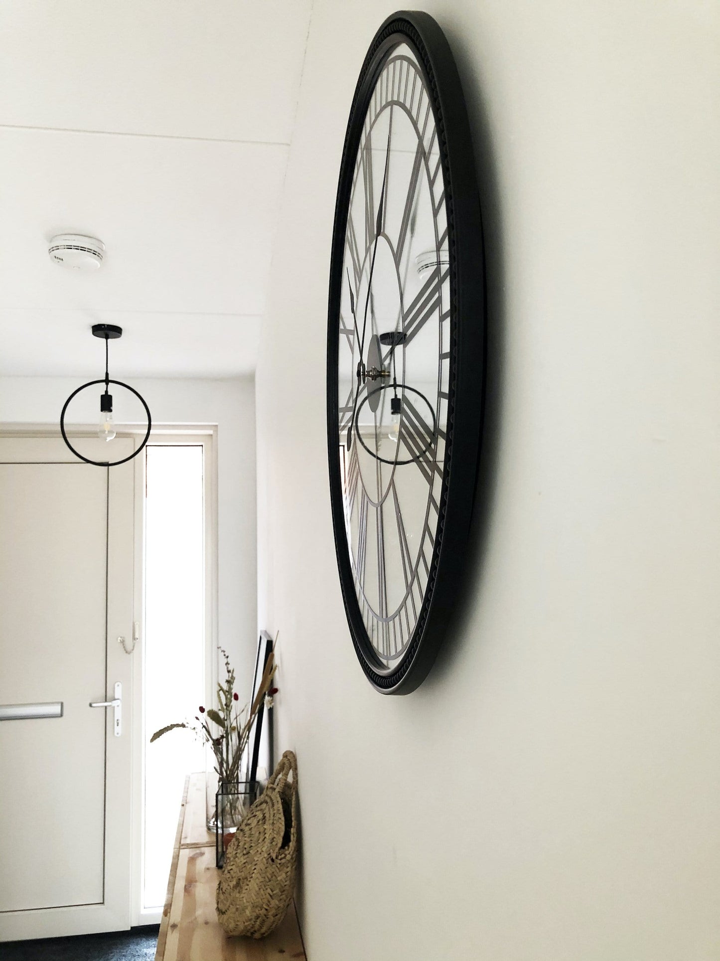 NeXtime Wandklok - 56 cm - Spiegel - 'Cleopatra-spiegel'