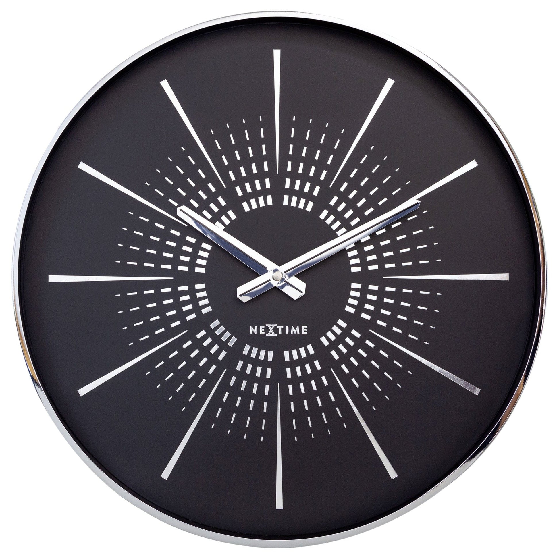 eXtime Excentric wandklok 40 cm zwart metaal