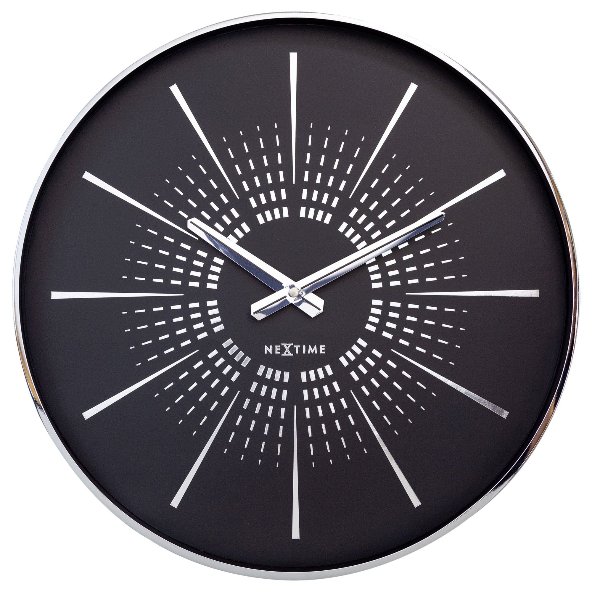 eXtime Excentric wandklok 40 cm zwart metaal