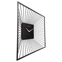 NeXtime Wanduhr 45x45x15cm - Geräuschlos - Schwarz - Metall - "Vasco Square"