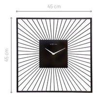 NeXtime Wanduhr 45x45x15cm - Geräuschlos - Schwarz - Metall - "Vasco Square"