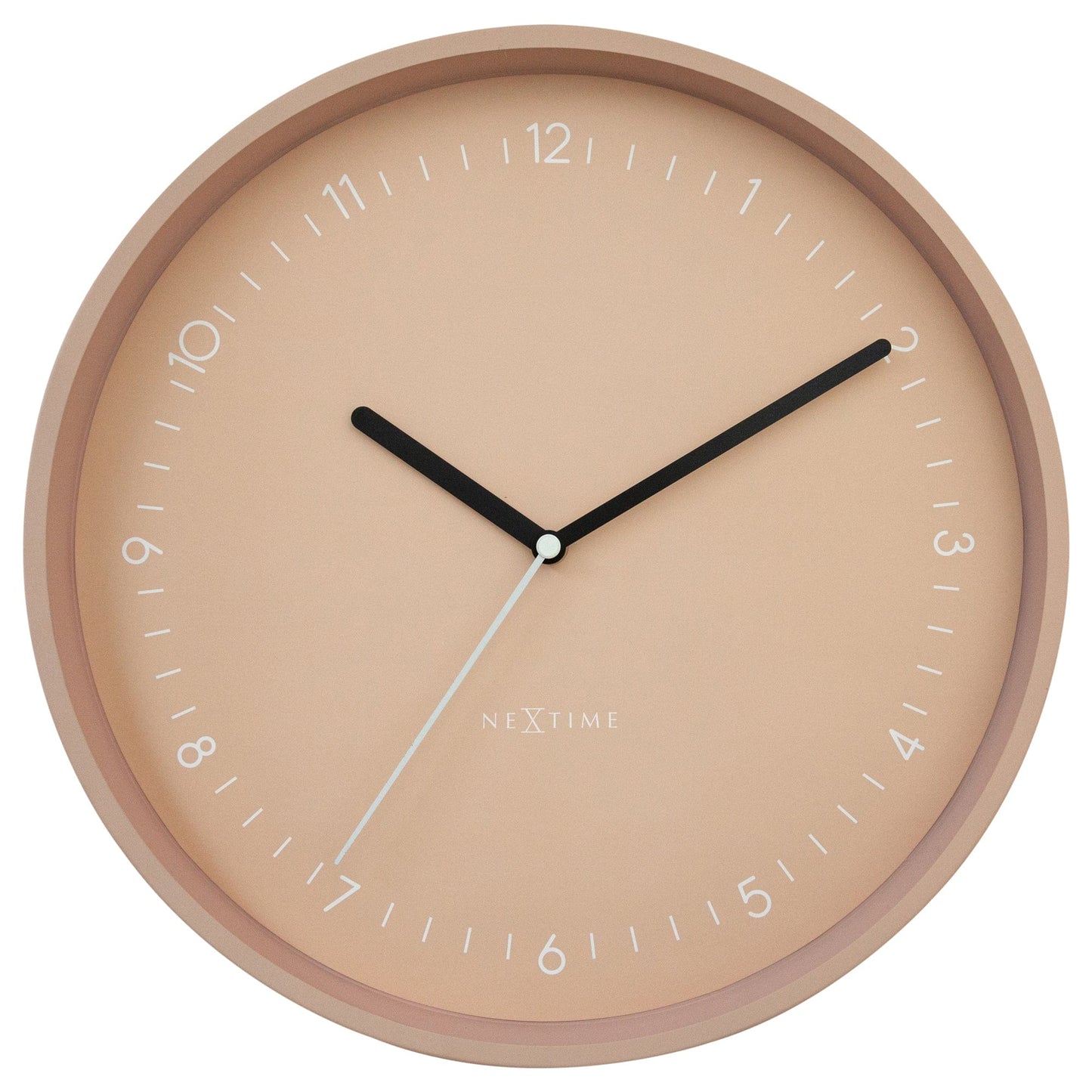 NeXtime Wanduhr 30 cm – Geräuschlos – Aluminium – „Berlin“ rosa