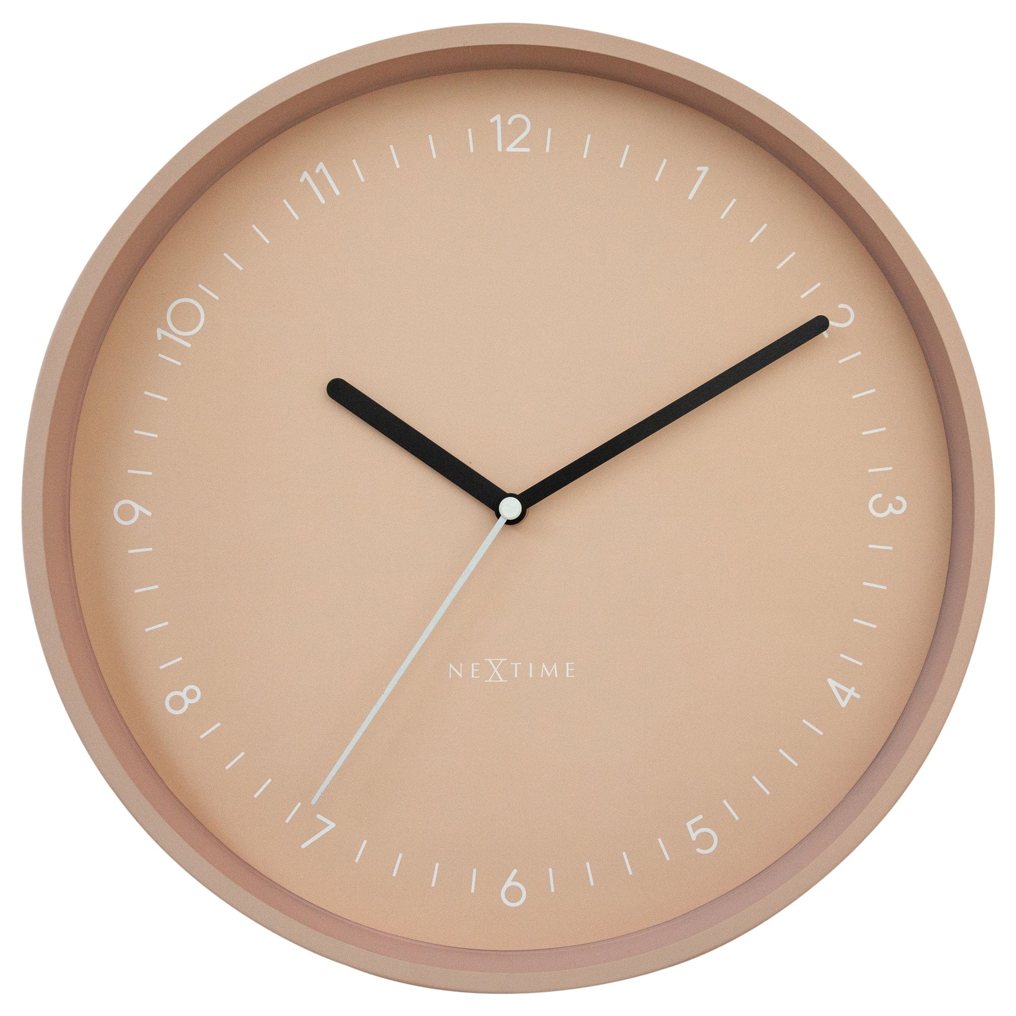 NeXtime Wanduhr 30 cm – Geräuschlos – Aluminium – „Berlin“ rosa
