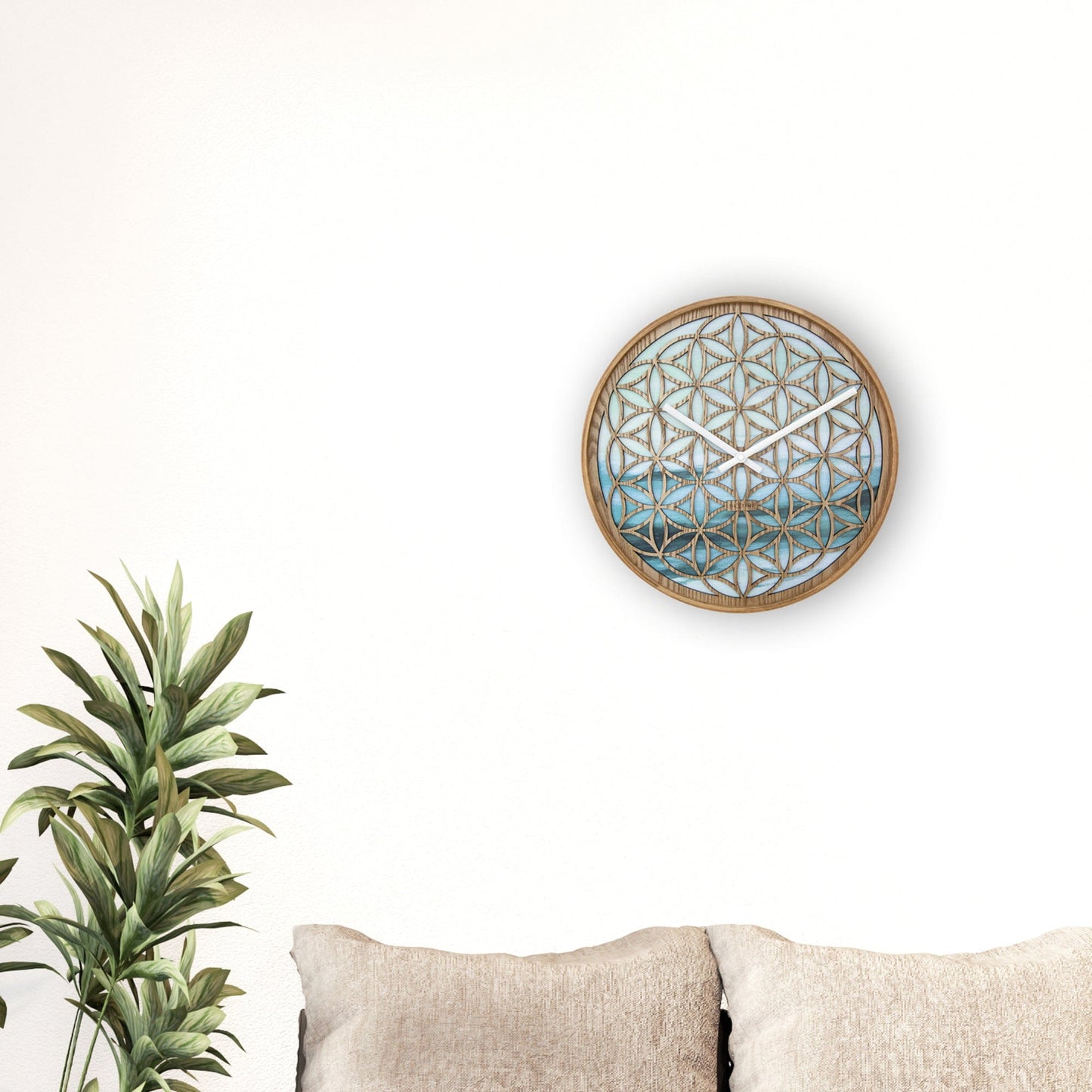 NeXtime Wandklok 40 cm - Geruisloos - Groen - Hout - "Concord"