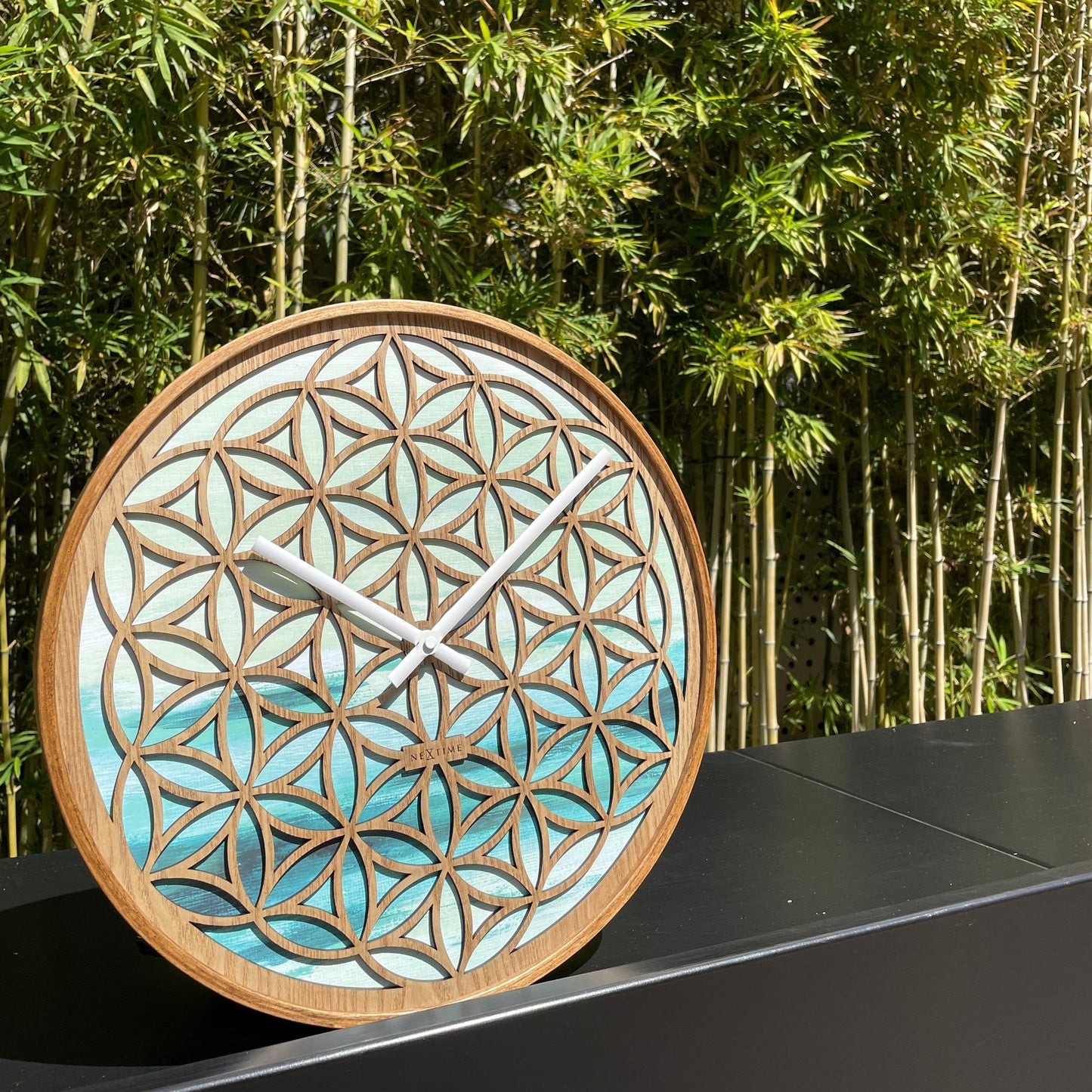 NeXtime Wandklok 40 cm - Geruisloos - Groen - Hout - "Concord"