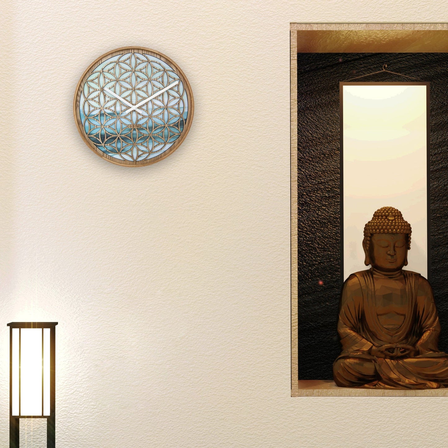 NeXtime Wandklok 40 cm - Geruisloos - Groen - Hout - "Concord"