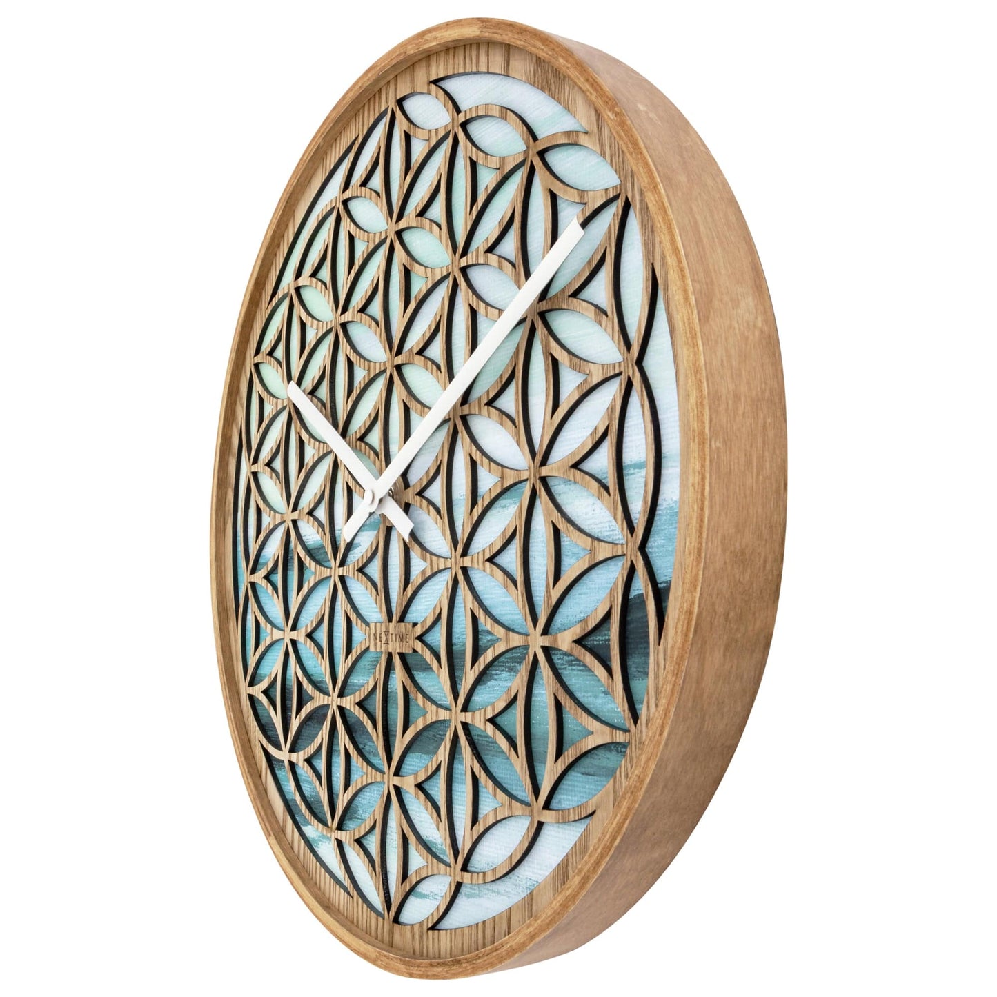 NeXtime Wandklok 40 cm - Geruisloos - Groen - Hout - "Concord"