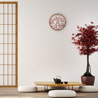 NeXtime Wandklok 40 cm - Geruisloos - Roze - Hout - "Lotus"