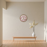 NeXtime Wandklok 40 cm - Geruisloos - Roze - Hout - "Lotus"