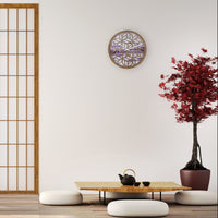 NeXtime Wandklok 40 cm - Geruisloos - Paars - Hout - "Yogi"