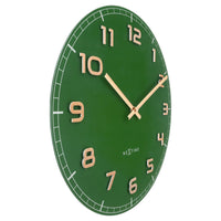 NeXtime Wandklok 40 cm - Stil - Groen - Glas/Aluminium - "Classy Medium"