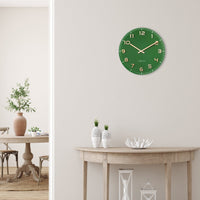 NeXtime Wandklok 40 cm - Stil - Groen - Glas/Aluminium - "Classy Medium"