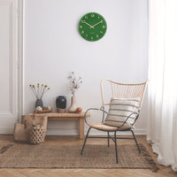 NeXtime Wandklok 40 cm - Stil - Groen - Glas/Aluminium - "Classy Medium"