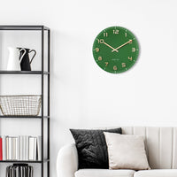 NeXtime Wandklok 40 cm - Stil - Groen - Glas/Aluminium - "Classy Medium"