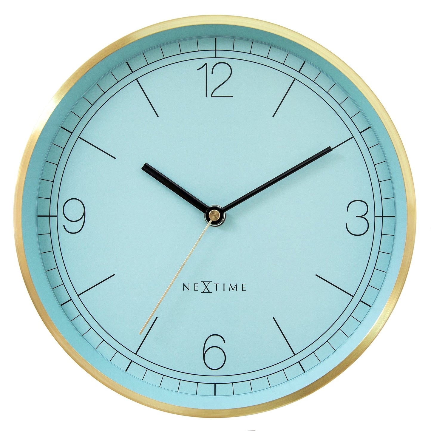 NeXtime Bolero wandklok turquoise in moderne woonkamer