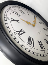 Wandklok 76 cm-Zwart/Grijs-Kunststof-NeXtime 'Chopin Large'