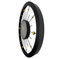 Wandklok 90cm-Geruisloos-Zwart-Metaal-NeXtime 'Orbit Large'