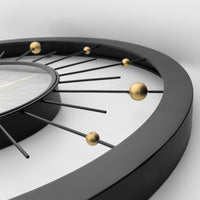 Wandklok 90cm-Geruisloos-Zwart-Metaal-NeXtime 'Orbit Large'