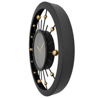 Wandklok 60cm-Geruisloos-Zwart-Metaal-NeXtime 'Orbit'