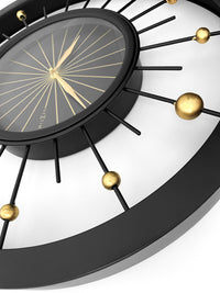 Wandklok 60cm-Geruisloos-Zwart-Metaal-NeXtime 'Orbit'