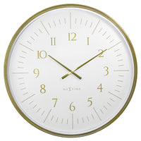 NeXtime Galaxy Large wandklok 77 cm wit met goudkleurig frame