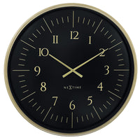 NeXtime Galaxy Large wandklok 77 cm zwart met goudkleurig frame