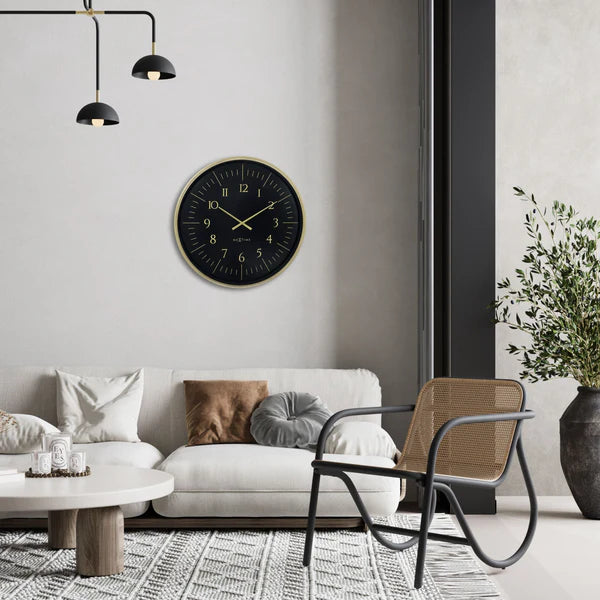 NeXtime Wanduhr 77 cm - Schwarz/Weiß - Kunststoff 'Galaxy Large'