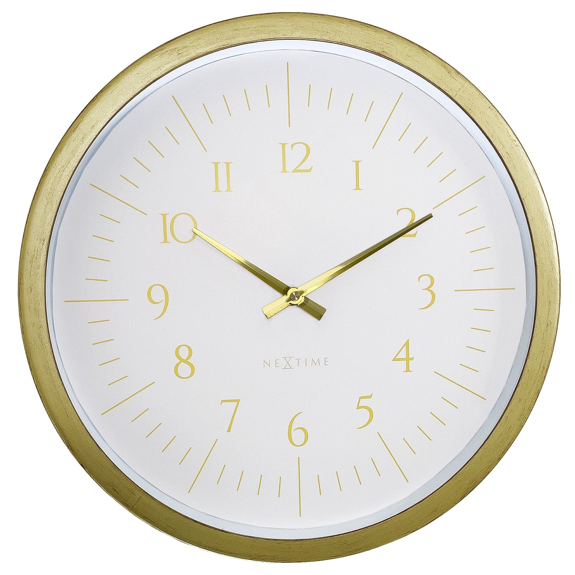 NeXtime Galaxy wandklok 40 cm wit met goudkleurig frame