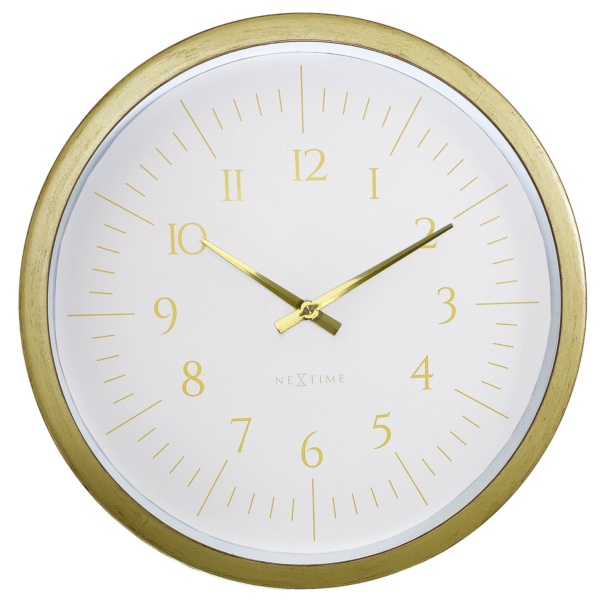 NeXtime Galaxy wandklok 40 cm wit met goudkleurig frame