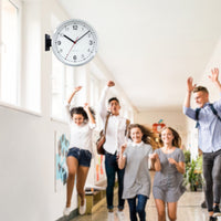 Wandklok 32,3 x 28 x 10 cm - stil - wit & zwart - aluminium - NeXtime 'Double'