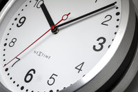 Wandklok 32,3 x 28 x 10 cm - stil - wit & zwart - aluminium - NeXtime 'Double'