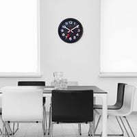 Wandklok 35 cm-Geruisloos-Zwart-Geanodiseerd aluminium-NeXtime 'Station All Black'