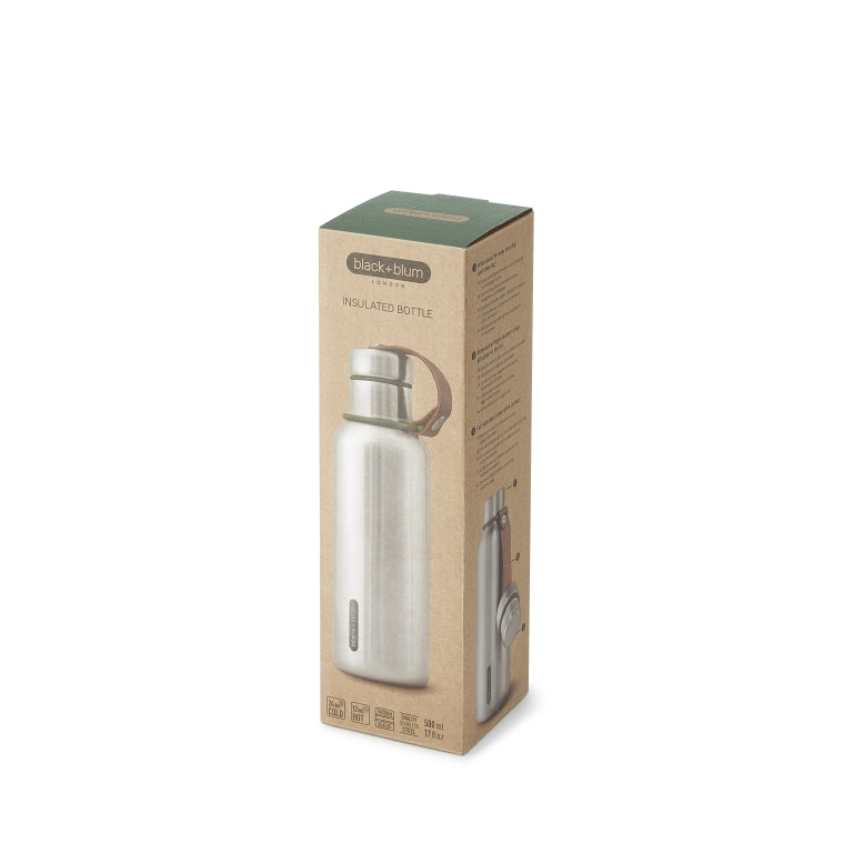 Black+Blum Geïsoleerde Waterfles - Thermosfles - 0.5Ltr - Olijfgroen