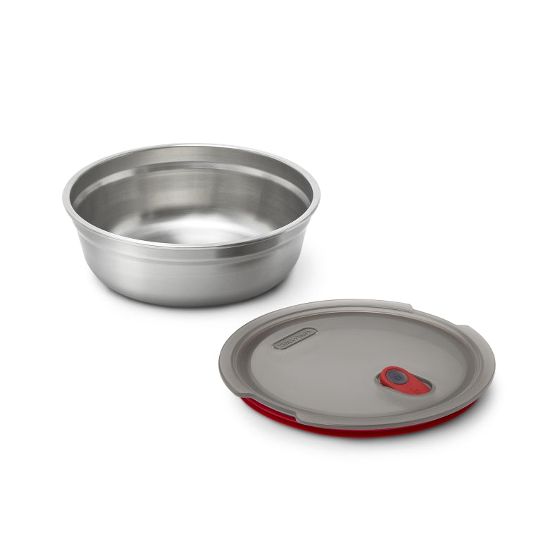 Black+Blum Steel Feeding Bowl Small - Meal Preparation - Ø170mm - H 59mm - Gray/Red