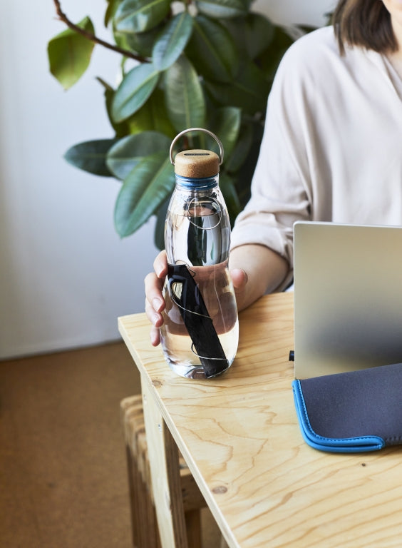 Black+Blum Eau Good Glass - Water Bottle - 0.65L - Blue