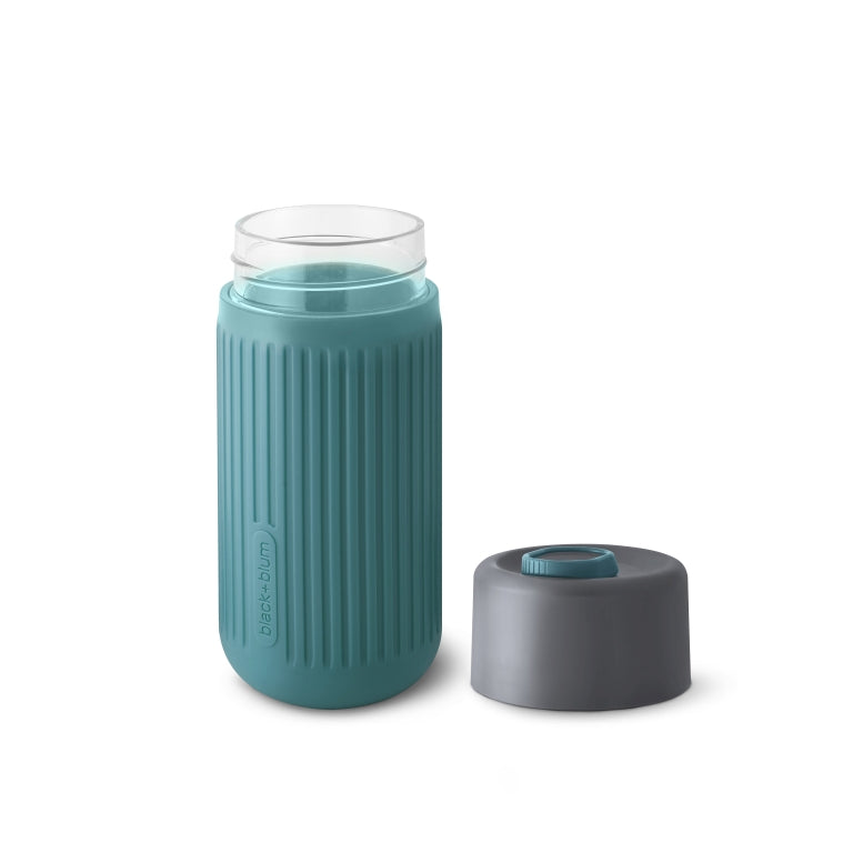 Black+Blum Reisbeker van glas - 0,34 L - grijs/blauw