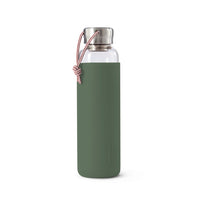 Black+Blum Glazen Waterfles - Waterfles glas - 0.6Ltr - Olijfgroen
