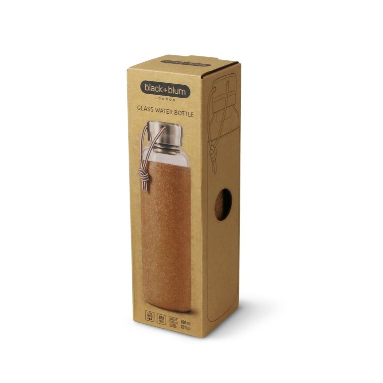 Black+Blum Glas-Trinkflasche – Glas-Trinkflasche – 0,6 l – Braun