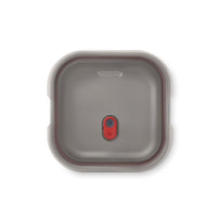 Black+Blum quadratische Lebensmittelbox aus Stahl – Meal Prep – 195 x 189 x 77 mm – Grau/Rot