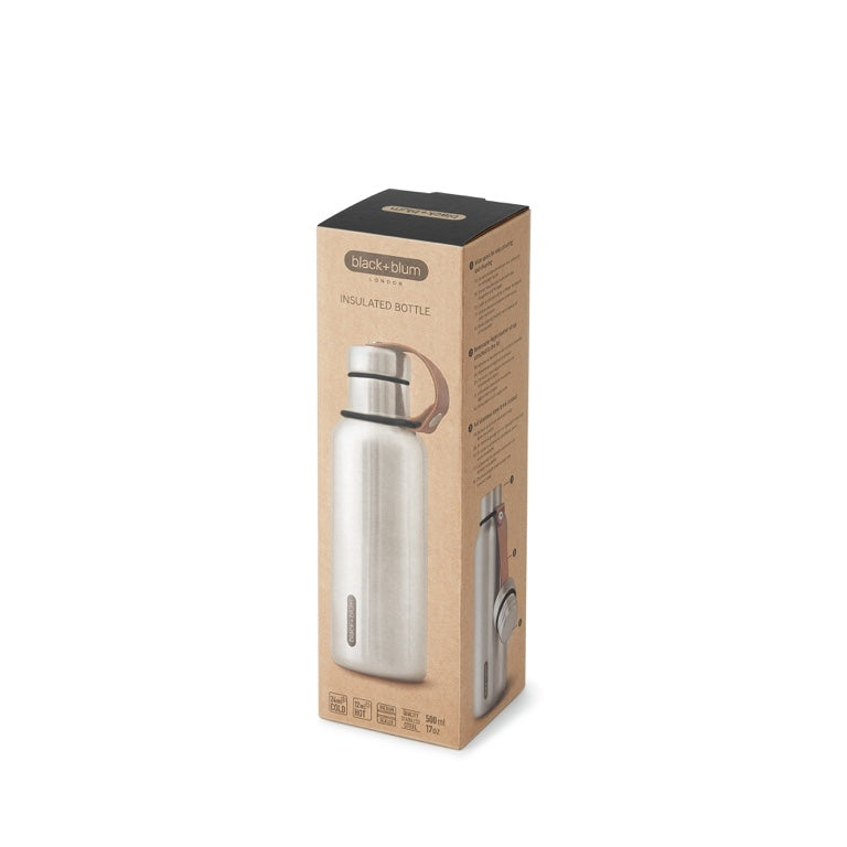 Black+Blum Geïsoleerde Waterfles - Thermosfles - 0,5 liter - Zwart