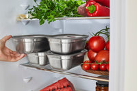 Black+Blum RVS-voedseldoos Groot - Maaltijdvoorbereiding - Grijs/Rood
