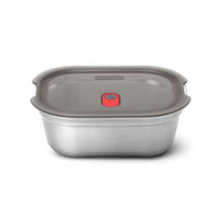 Black+Blum Stalen voedselbox middelgroot - Maaltijdvoorbereiding - 190x143x73mm - Grijs/Rood