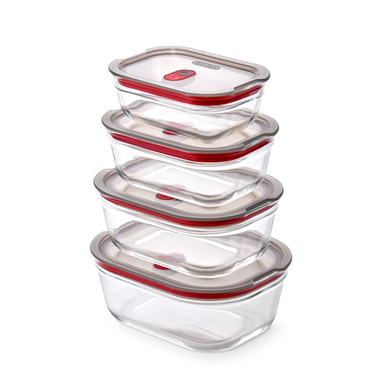 Black+Blum set glazen voedseldozen, gemengd (XS/S/M/L) - maaltijdvoorbereiding - set van 4