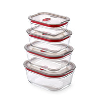 Black+Blum set glazen voedseldozen, gemengd (XS/S/M/L) - maaltijdvoorbereiding - set van 4